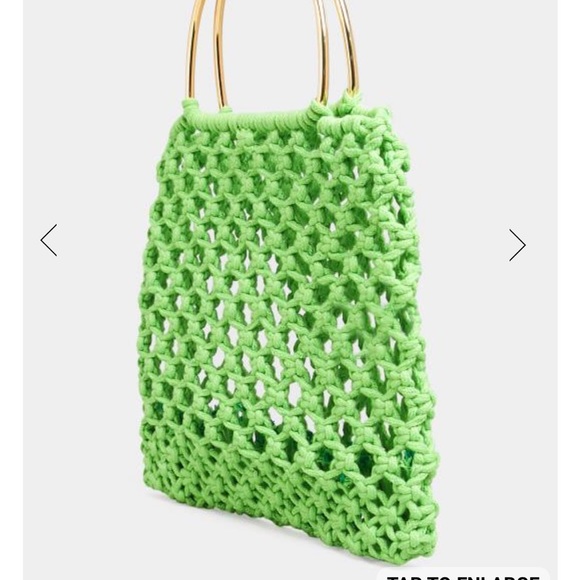 Green Crochet Handle Bag - Picture 3 of 6